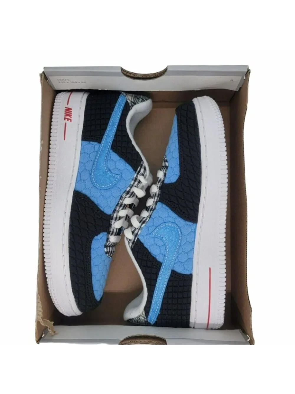 ⭐Rare Nike Air Force 1 Lv8 Unisex Kids Shoes Sz 2Y DZ5304-001 Blue White Sneaker